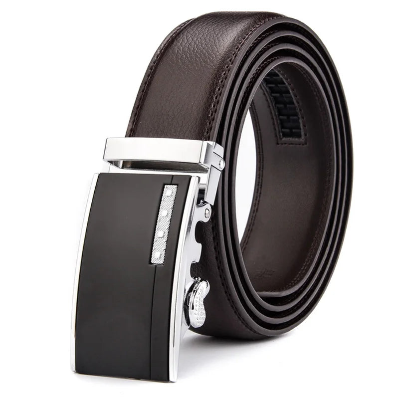 (90cm-200cm) Men's Black Belt, Automatic Buckle Belts, Business Casual Waistband, 90cm-140cm,150cm,160cm,180cm,190cm