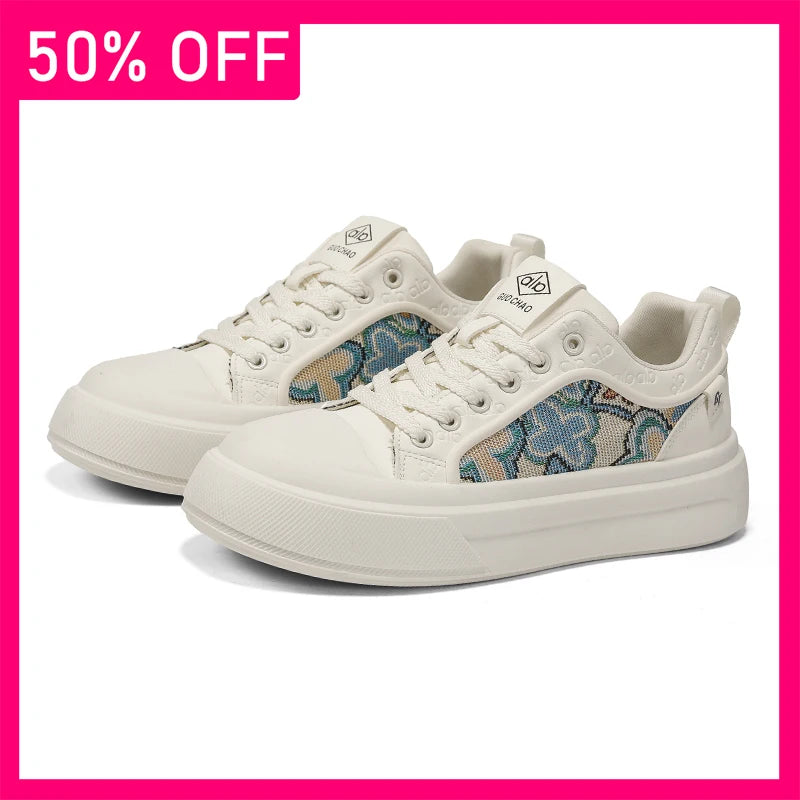 Men Board Shoes Fashion Mesh Breathable Versatile Teenagers Outdoor Walking Leisure Shoes 2026 New Thick Soled Board Shoes