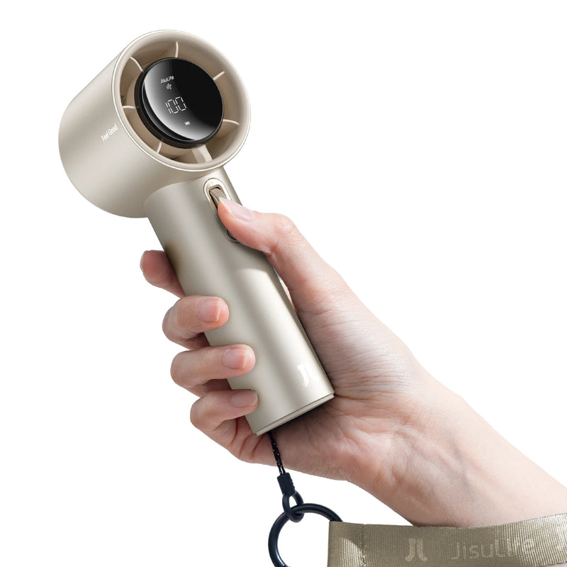 JISULIFE New Upgrade Portable Fan Pro1S 2025,100 Levels,LED Display,5000mAh Rechargeable,Travel Essentials,Personal Handheld Fan