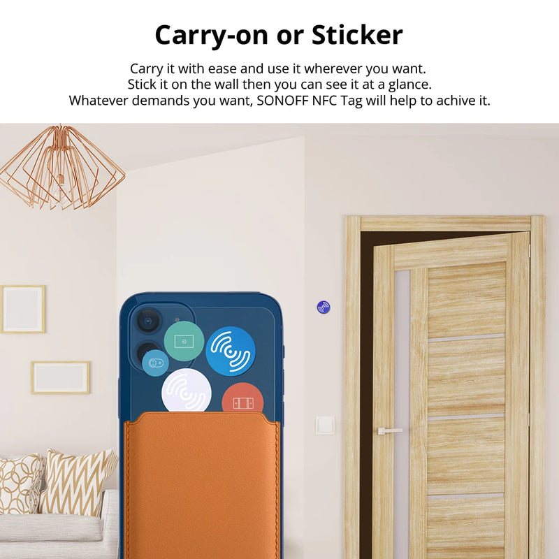 SONOFF NFC TAG 540 Bytes 215 Chip Metal Resistant Wide Compatible with NFC-enabled Phone Control Smart Devices Scenes