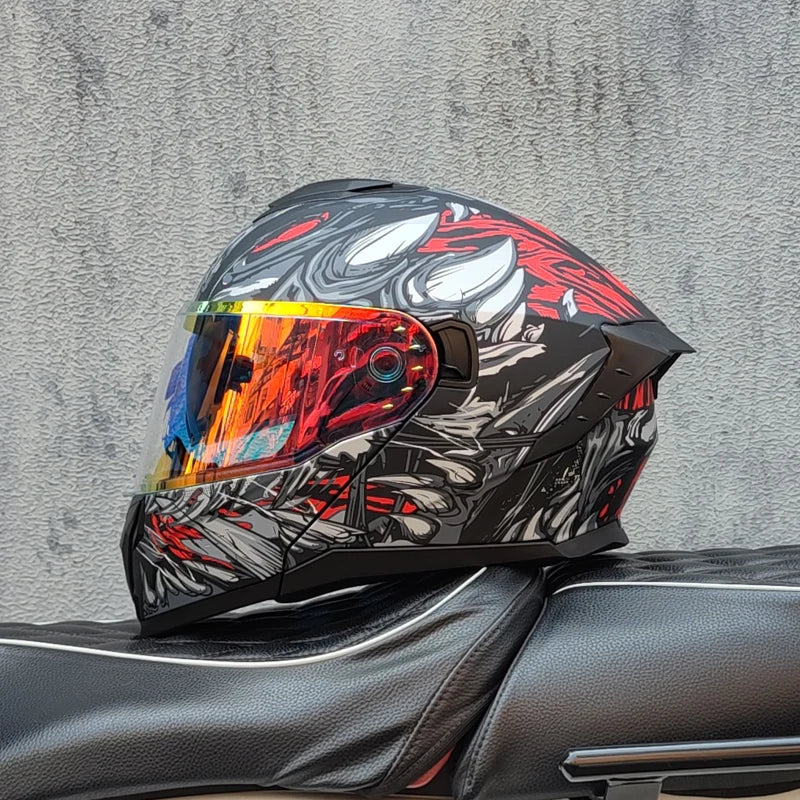 2025 high-quality motorcycle helmet dual lens modular flip helmet Casco para Motos road off-road travel full helmet capacity