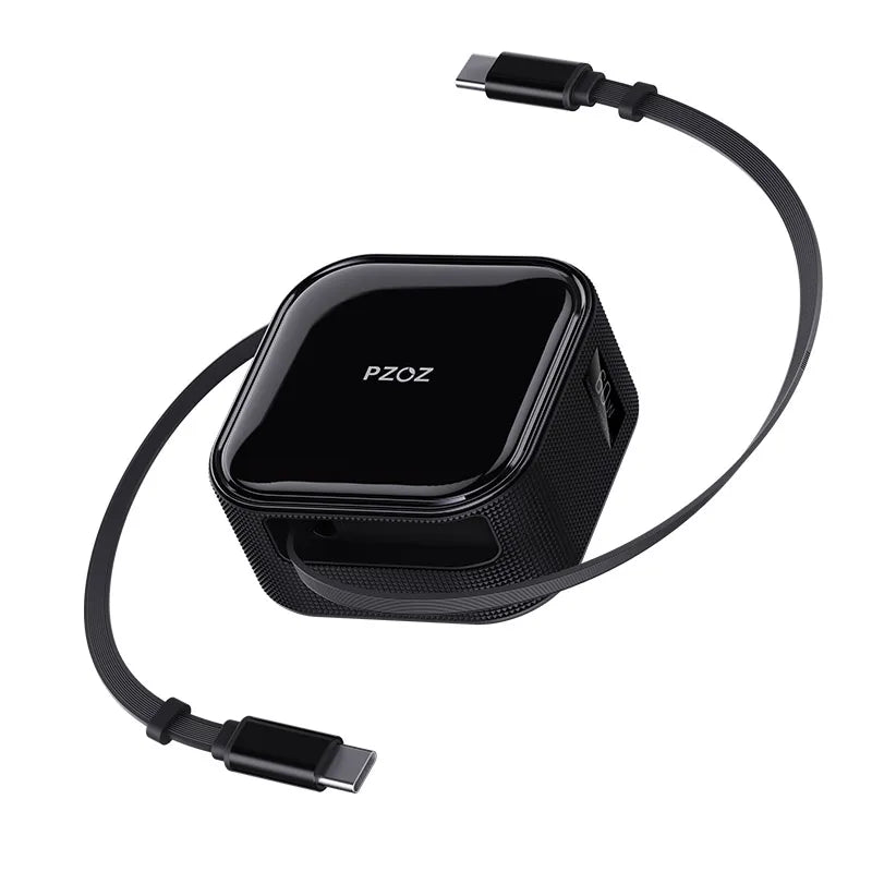 PZOZ For Retractable usb c to type c magsafe charger fast charging cable iphone iPad MacBook laptop magnetic cable management