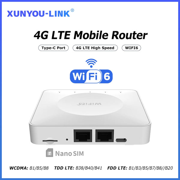 រ៉ោតទ័រ 4G LTE WiFi 6 ស៊ីមកាត ម៉ូដឹម គាំទ្រការតភ្ជាប់ឧបករណ៍ចំនួន 32 រ៉ោតទ័រឥតខ្សែចល័ត ចំណុចប្រទាក់ Typc-C សម្រាប់អាស៊ី អាហ្វ្រិក អឺរ៉ុប