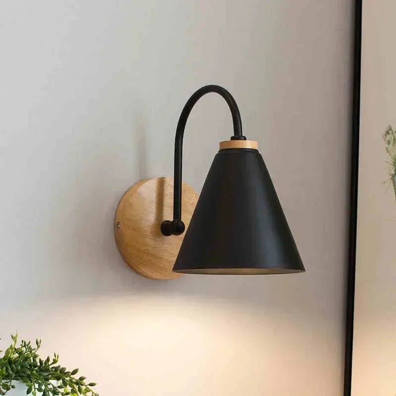 Nordic Wall Sconce Light Fixture for Bedroom Bedside Living Room Lighting Luminaire Lamp Indoor Wooden Decor Retro Wall Lamp