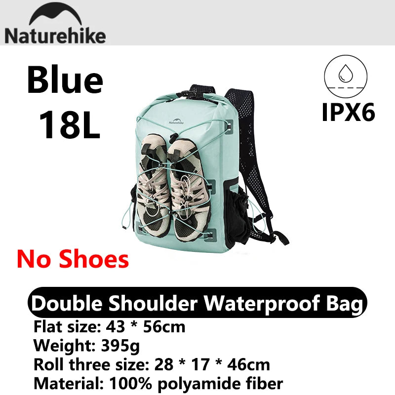 Naturehike 2026 Far Mountain 18/25L Lightweight IPX6 Waterproof Bag Outdoor Portable Breathable Camping Water Sports Backpack
