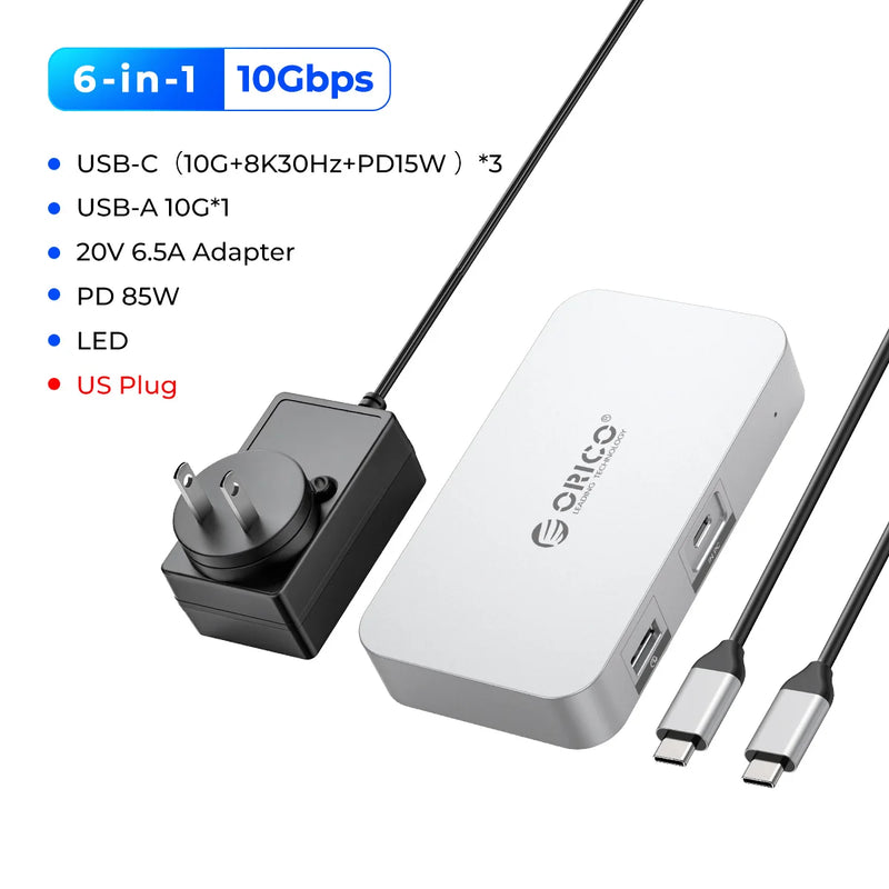 ORICO USB4 HUB 40G USB C HUB PD85W 8K@30Hz 5K@60Hz 4K@60Hz Display Support Daisy Chain Expand for MacBook Pro Mac OS Windows