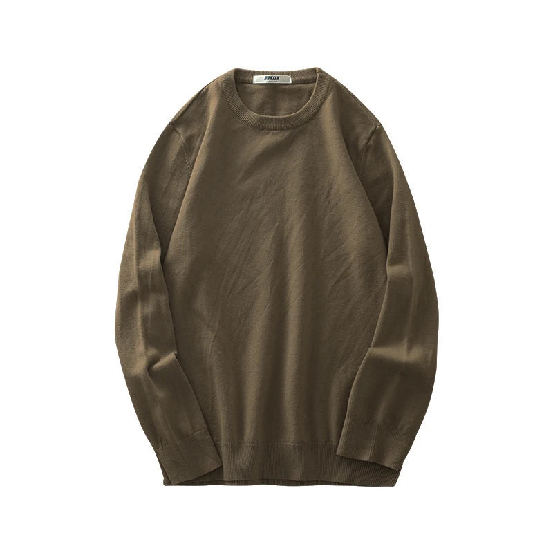 DUKEEN Dralon/sheep Wool Blend Men's Sweater 2025 Autumn and Winter Thick Warm Crew-Neck Knitwear Man Undershirt