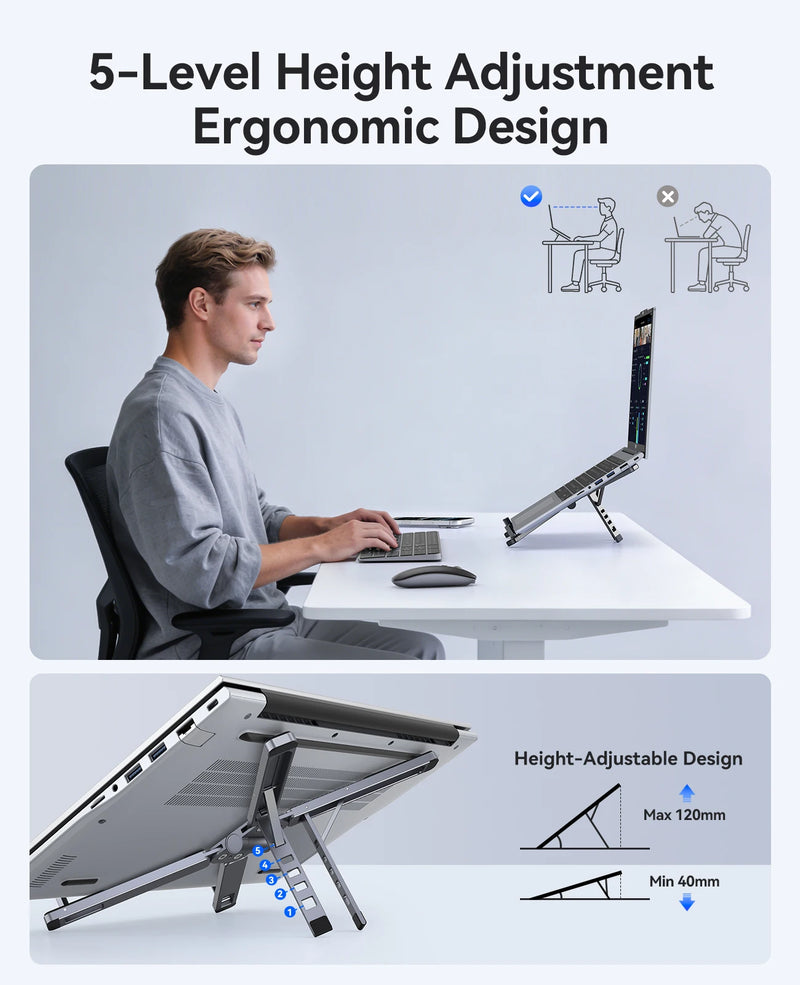 ORICO 3 in 1 Portable Laptop Aluminum Stand For Macbook Air Pro Foldable Notebook Macbook Pro Tablet Phone Stand Free Bag