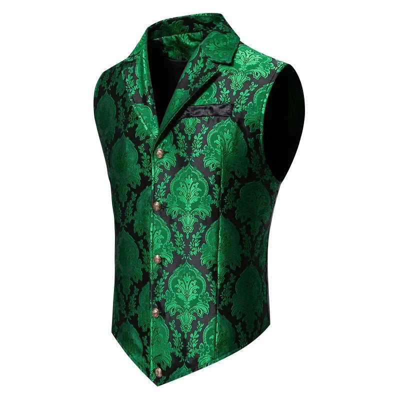 Blue Jacquard Fabric Men's Sleeveless Vest Coat,Wedding/Party/Stage Performance Dress Vests,Green Red Pink Black White Waistcoat