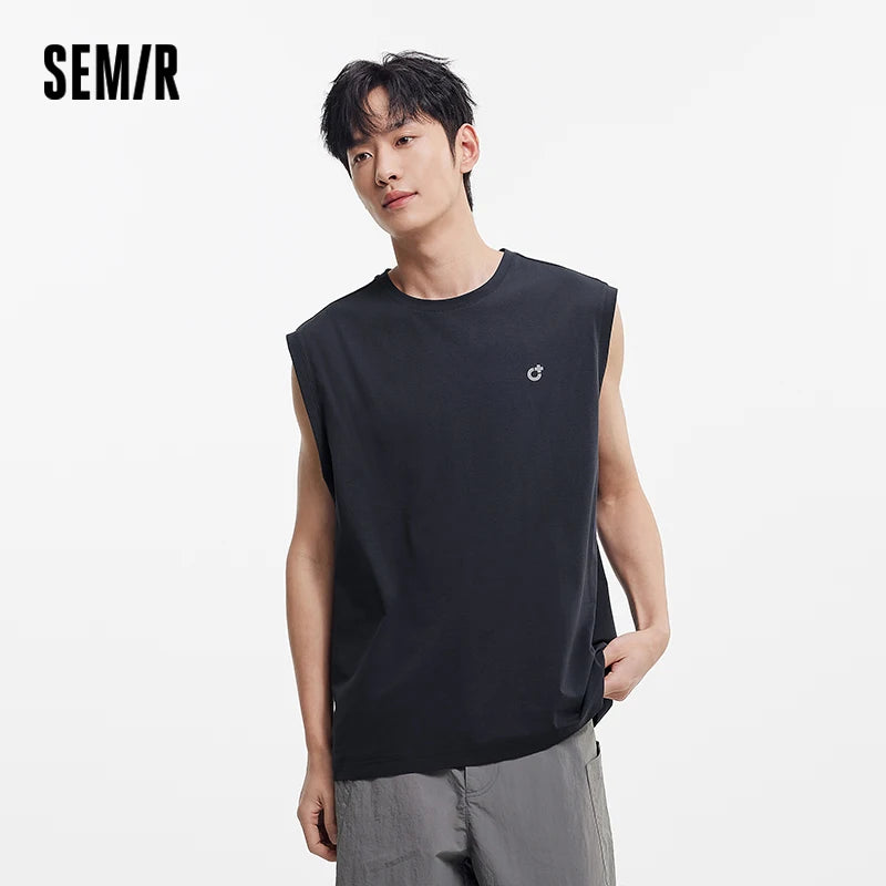 Semir Quick-Dry Sun Protection Sleeveless Shirt Men Sporty Loose Fit 2025 Summer New Athletic Top for Outdoor Activities