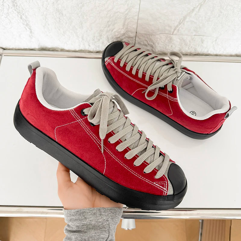 Mens Board Shoes Autumn New Low Cut Trend Street Casual Sneakers Lightweight Snug Outdoor Walking Flat Tennis Shoes for Men