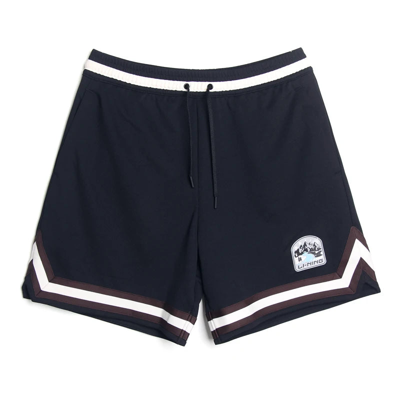 ខោខ្លីបាល់បោះបុរស Li-Ning ទំហំធម្មតា 100% Polyester ខោចង្កេះអាចលៃតម្រូវបាន LiNing Sports AKSV941