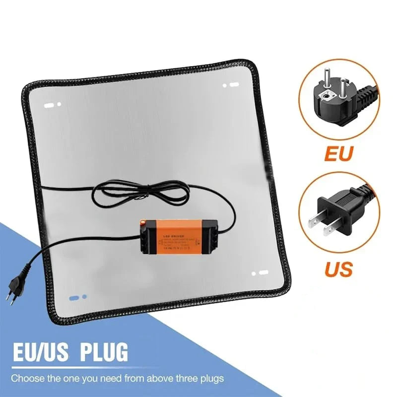 អំពូល LED ពេញវិសាលគម phytolamp EU ដោត Ultrathin រុក្ខជាតិដុះចង្កៀងលួសព្យួរដែលអាចលៃតម្រូវបាន ចង្កៀងដាំដុះរុក្ខជាតិ ចង្កៀងការ៉េ ពន្លឺលូតលាស់