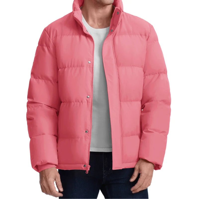 TACVASEN Winter Down Jackets Mens Stand Collar Quilted Jackets Water Resistant Lightweight Puffer Jacket Windbreaker Coats Male