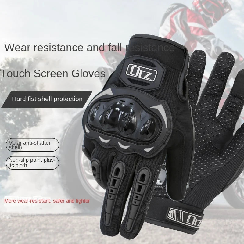 Moto Motorcycle Racing Riding Glove Cycling Riding Men Anti-drop Four-season Breathable Full Finger Knight Touch Screen Gloves