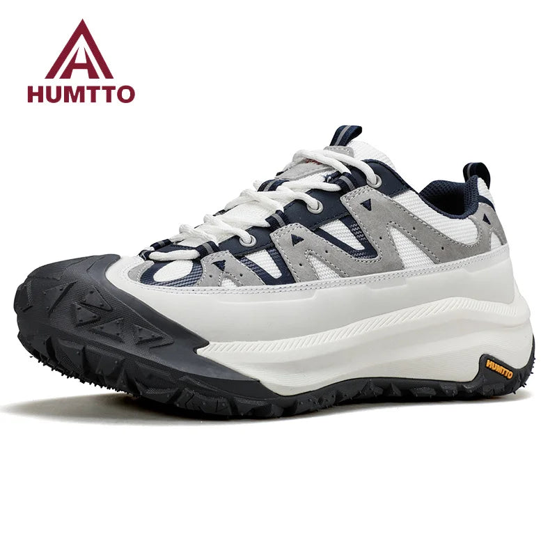 HUMTTO Breathable Trekking Shoes for Men Outdoor Men's Sports Shoes Non-slip Hiking Boots Leather Safety Walking Sneakers Man