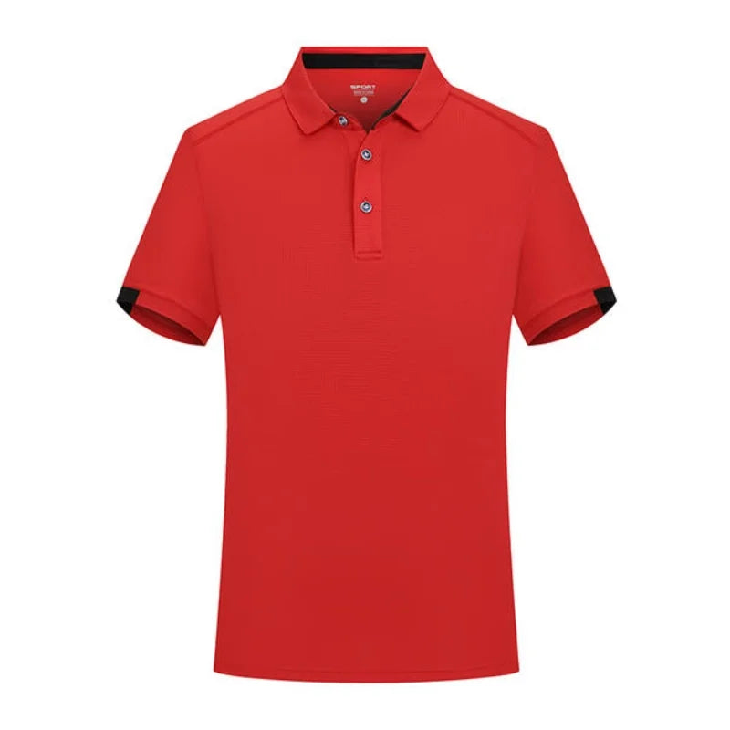 Quick-drying grid Fabric Men's short-sleeved Summer polo shirt  custom logo team cloth   light and breathable  sport business
