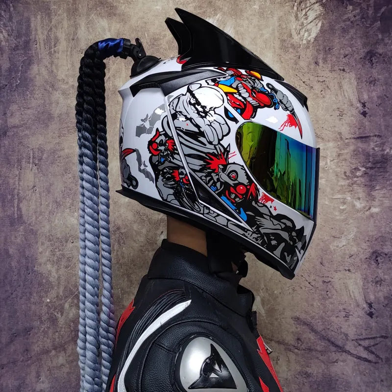 Motorcycle full face helmet double lens fashion quick release racing helmet Casco Casque Moto approved motorcycle accessories