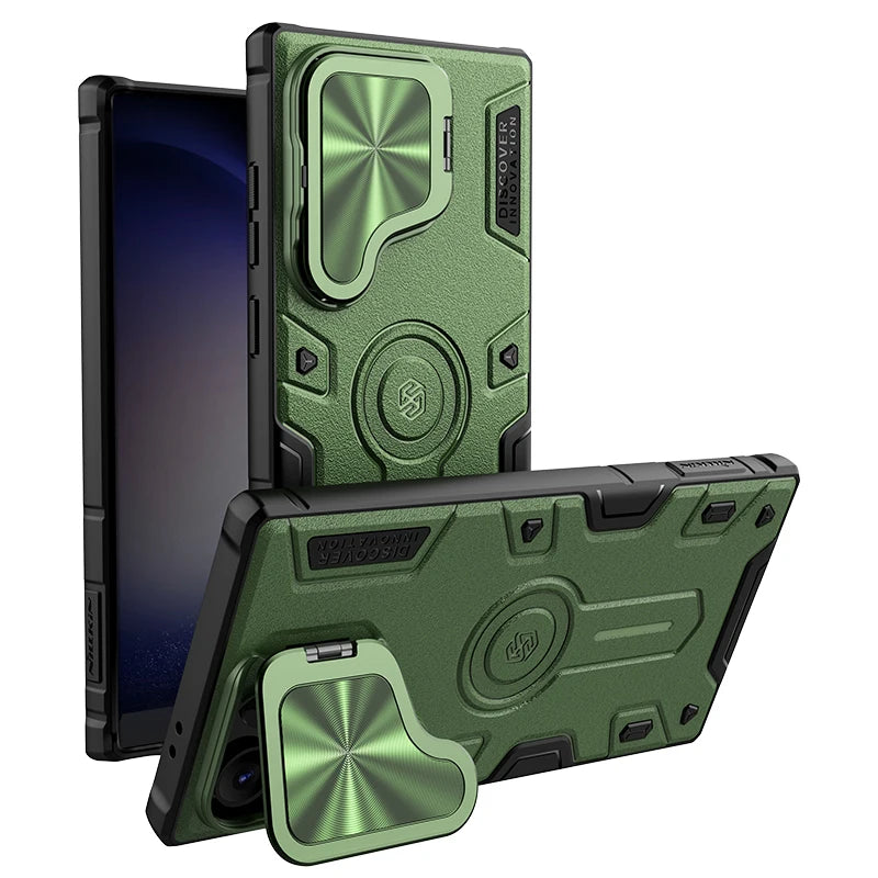For Samsung Galaxy S24 Ultra Case NILLKIN CamShield Armor Prop Flip Lens Bracket Case With Kickstand For Samsung S24 Ultra Cover