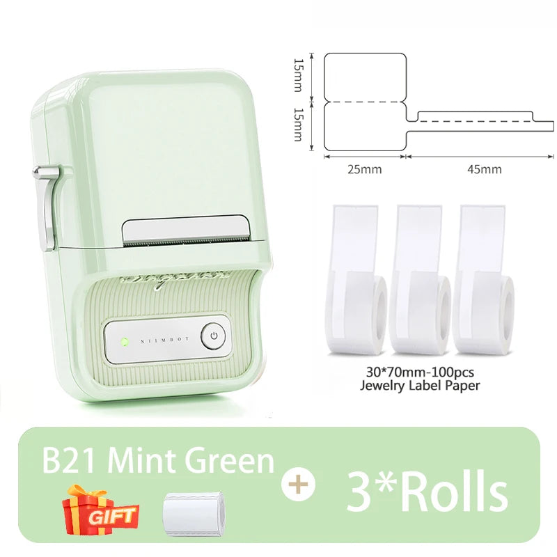 NIIMBOT B1/B21 Jewelry Label Printer Self Adhesive DIY Self-Adhesive Jewelry Necklace Bracelet Ring Price Tag for Bussiness
