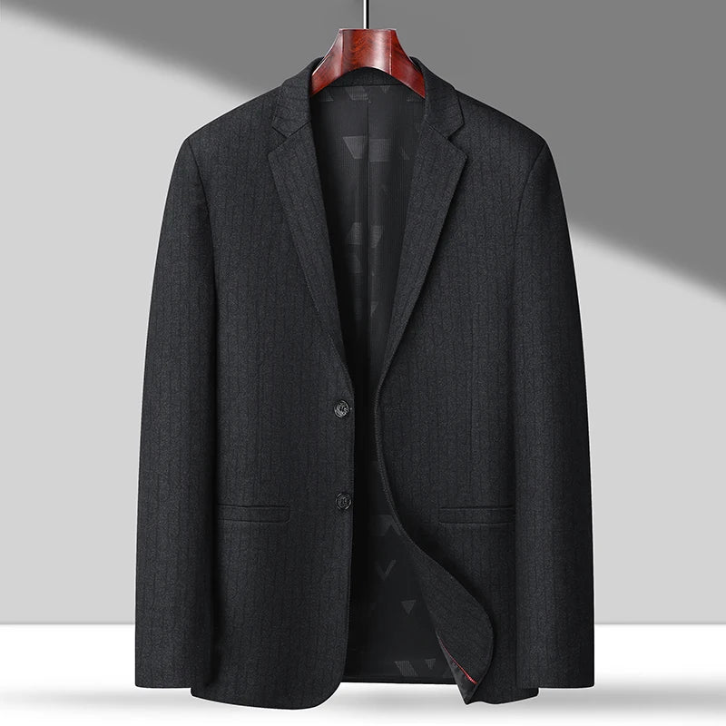 Asian Size Men's Suit Jacket, Single Breasted V-Neck Coat, Business Casual Office Blazer, Purple Blue Gray Black 5XL 6XL 7XL 8XL