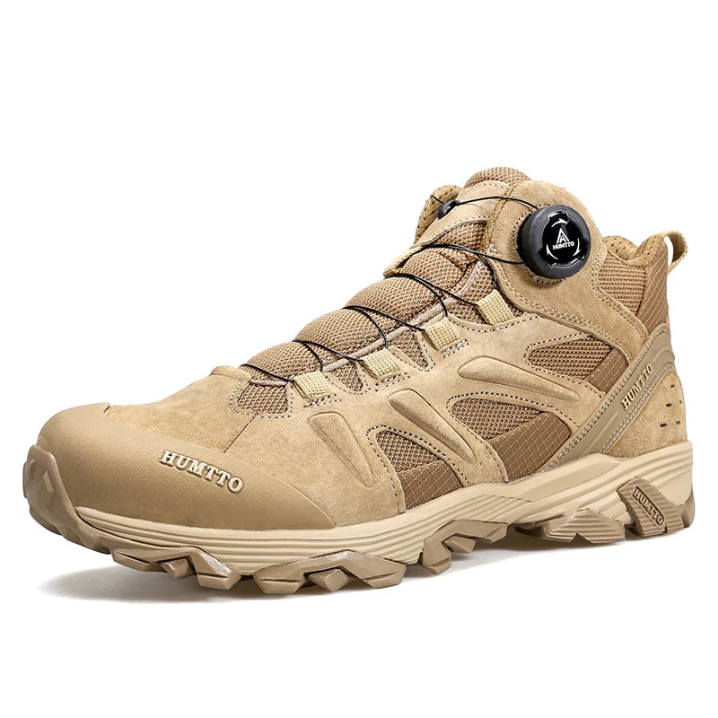 HUMTTO Leather Boots for Men Luxury Designer Hiking Shoes Outdoor Climbing Trekking Sneakers Mens Sports Waterproof Ankle Boots