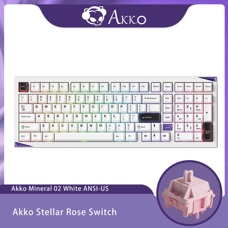 Akko Mineral 02 Keyboard/Barebone Kit Aluminum 102 Keys VIA RGB Hot Swap Tri-mode Wireless Custom Mechanical Keyboard/Kit Gasket
