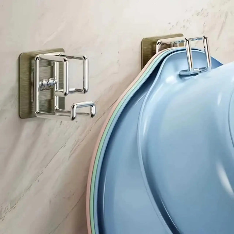 Basin Hook Household Wall Hanging Basin Storage Rack Bathroom Basin Folding Storage Rack Toilet Basin Storage Rack