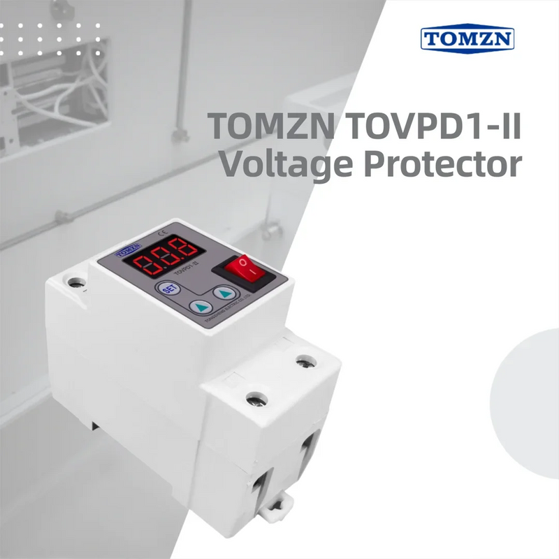 TOMZN NEW Type Din Rail Adjustable Overcurrent Protective Relay, 230V 1-63A, Current Limit Monitor & Protective Device