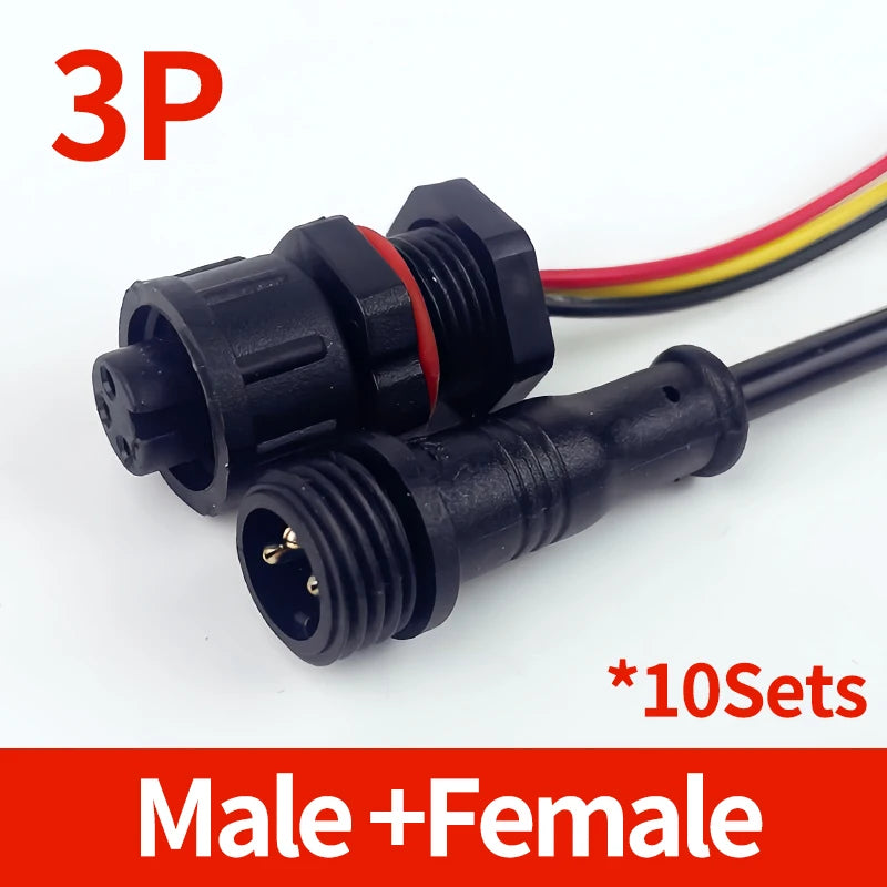 ឧបករណ៍ភ្ជាប់អាកាសចរណ៍ IP65 M12 បន្ទះម៉ោនចំនួន 10 ដុំ មានខ្សែភ្ជាប់ជាមុនសម្រាប់បុរស និងស្ត្រី 2P 3P 4P 5Pin ឧបករណ៍ភ្ជាប់អគ្គិសនីការពារទឹក