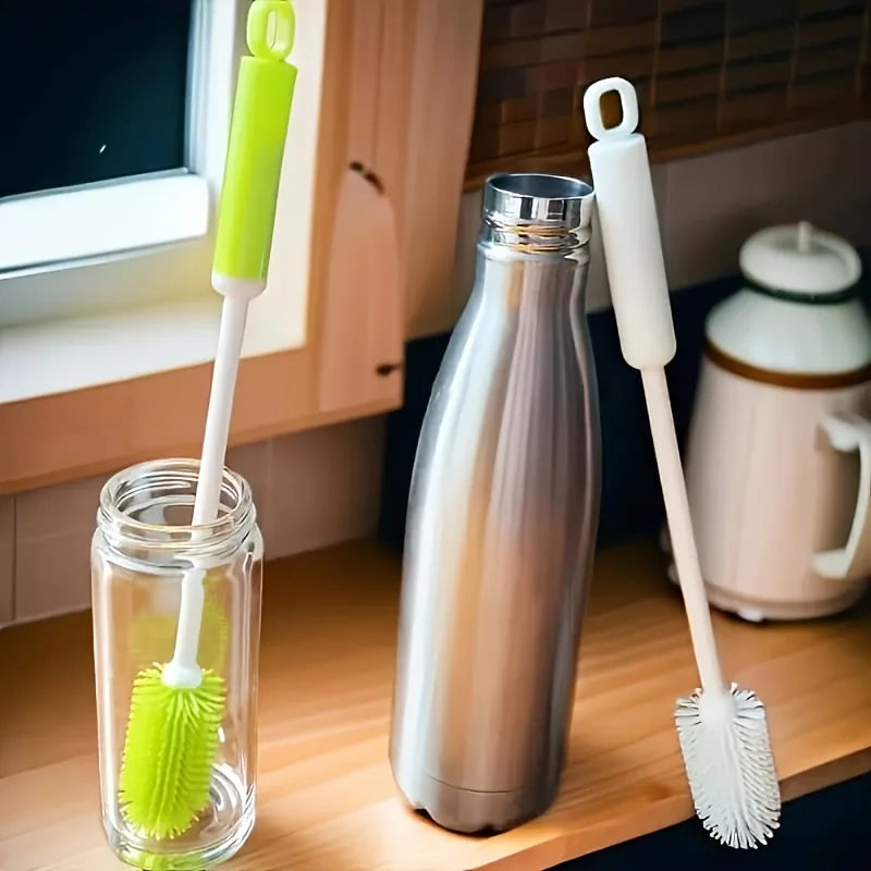 1pc Long Handle Cleaning Brush, Non-Slip Grip for Narrow Bottles, Durable Plastic Brush for Hard-to-Reach Areas, Bottle Cleaner