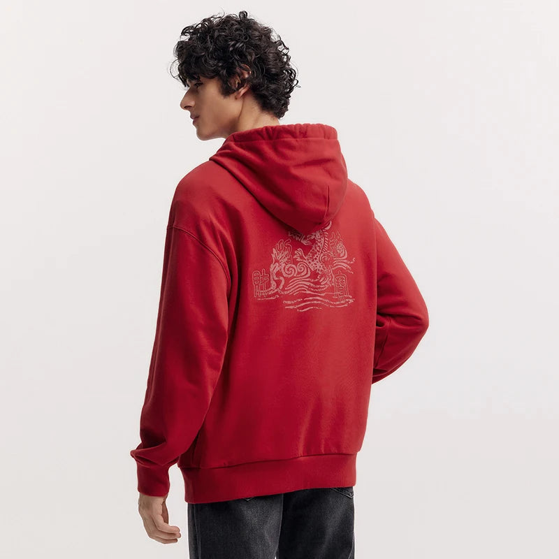 Semir Fashion Hoodie Men Spring Hooded Loose Print Couple Style Trendy Youth Casual Comfortable Stylish Pullover Top