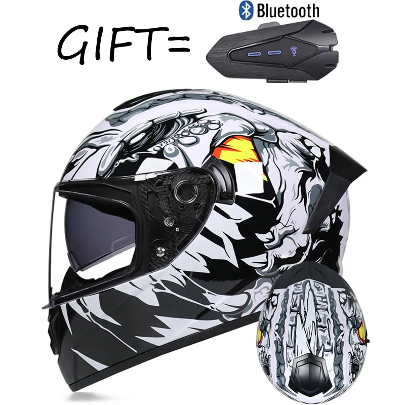 Gift Bluetooth Original Motorcycle Helmet Full face helmet Off Road Cascos para motos DOT  Certification Capacete Casco moto