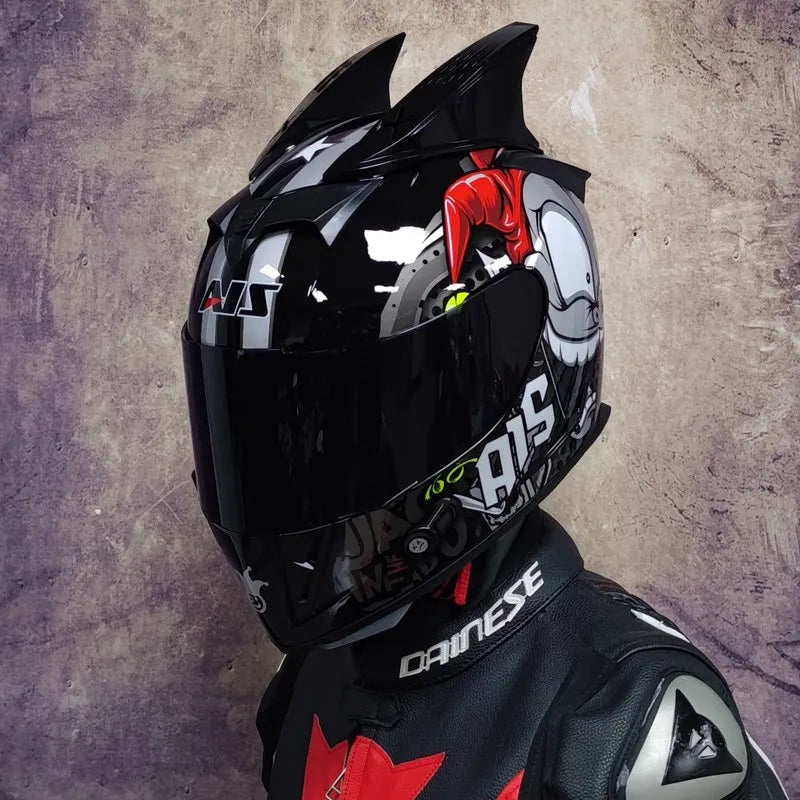 AIS Motorcycle Helmet cool Modular Moto Helmet With Inner Sun Visor Safety Double Lens Racing Full Face the Helmet Moto Helmet
