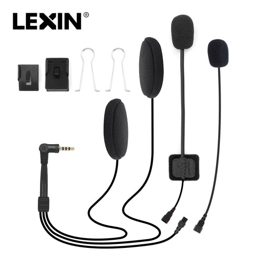 LEXIN LX-B4FM intercom headset&amp;clip set for full/half helmet with High quality and Loud Sound Bluetooth Headphone Jack Plug