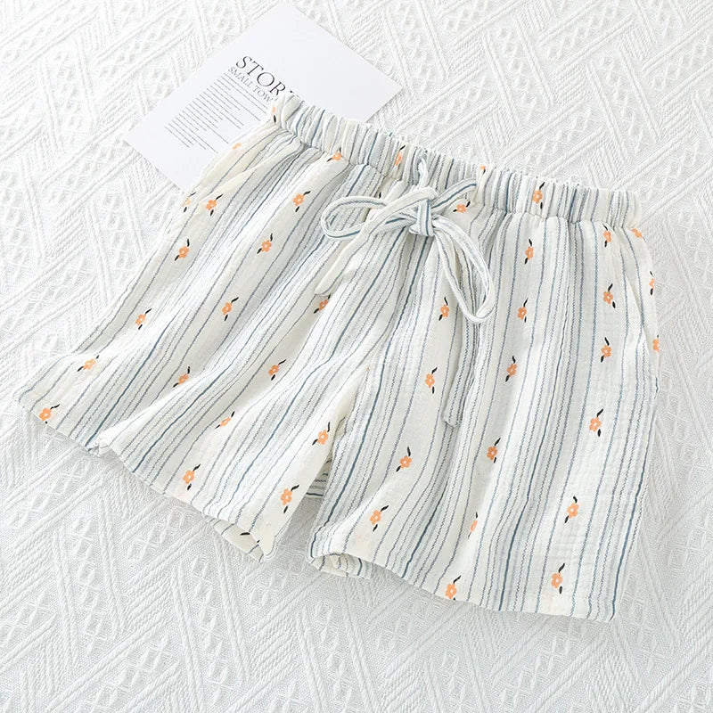 INS Fresh Pure Cotton Summer Pajamas Pants New Printed Sleepwear Pyjamas Women Home Wear Night Shorts Pantalon De Pijama