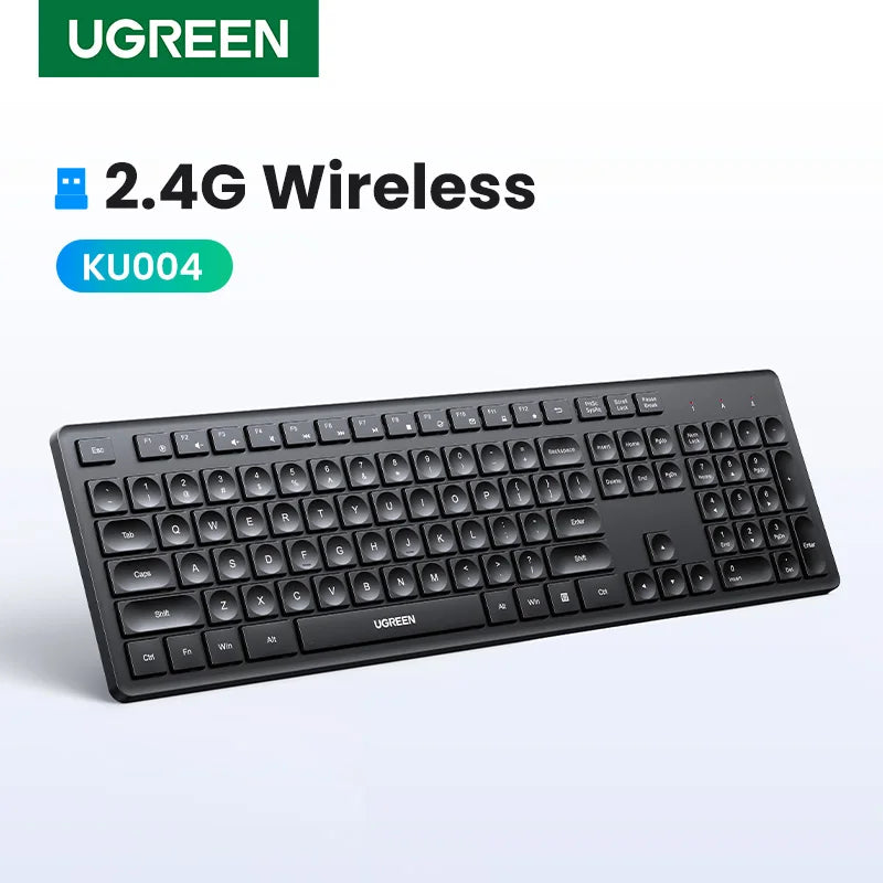 UGREEN Keyboard Wireless Bluetooth & 2.4GHz Russian/Korean/English Keycaps for Laptop MacBook iPad PC Tablet Bluetooth Keyboard