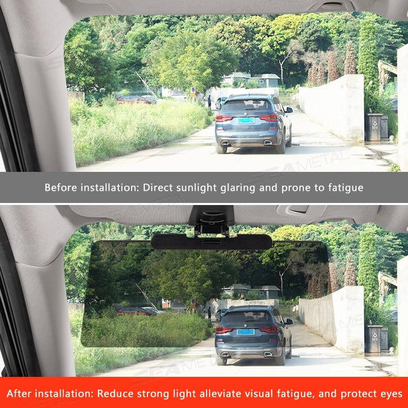 SEAMETAL Car Sun Visor Sunshade Goggles Anti-UV Adjustable Car Mounted Mirror Sun Visor Extender Safety Driving Car Accessories