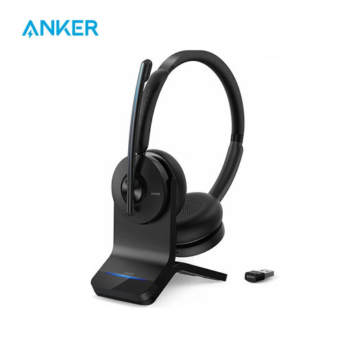 Anker PowerConf H700 Upgraded Version Bluetooth Headset with Mic and Charging Stand Digital Active Noise Cancelling