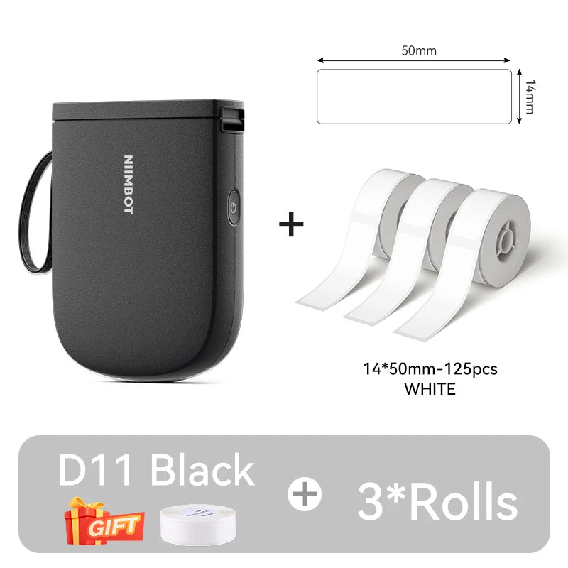 NIIMBOT D11 New Version Label Printer Mini Portable 300DPI Bluetooth Wireless Label Maker Name Tag Kitchen Sticker PrintingMaker