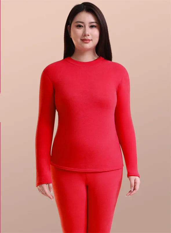 Autumn Winter New Arrival Plus Size Thermal Underwear For Women Nightwear Home Suit Thick Fleece Double Lining Warm Pajamas Set