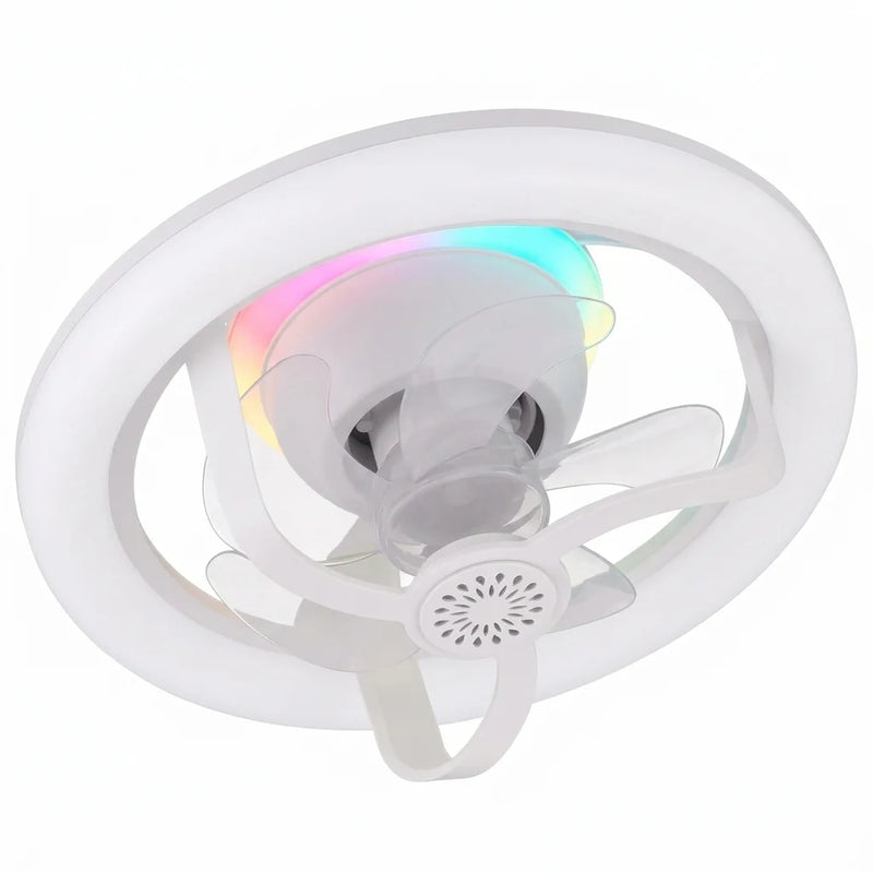 កង្ហារពិដាន JOYINLED កង្ហារភ្លើងពិដាន កង្ហារភ្លើង ជាមួយចង្កៀងបញ្ជាពីចម្ងាយ ស្ងាត់ អាចបន្ថយពន្លឺបាន 360 ដឺក្រេ សម្រាប់បន្ទប់ទទួលភ្ញៀវ បន្ទប់គេង