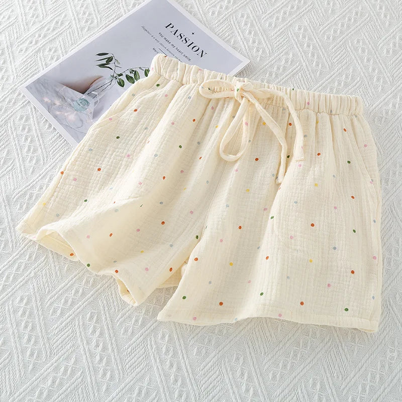INS Fresh Pure Cotton Summer Pajamas Pants New Printed Sleepwear Pyjamas Women Home Wear Night Shorts Pantalon De Pijama