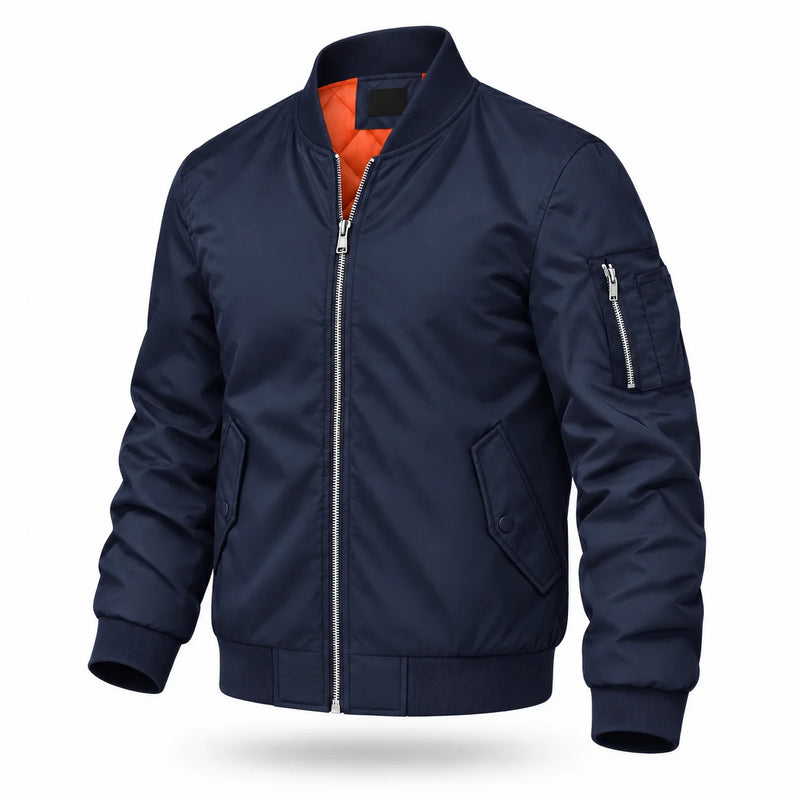 TACVASEN Men's Autumn And Winter Quilted Waterproof Jacket Warm Insulated Polyester Coat with 4 Pockets for Outdoor Activities