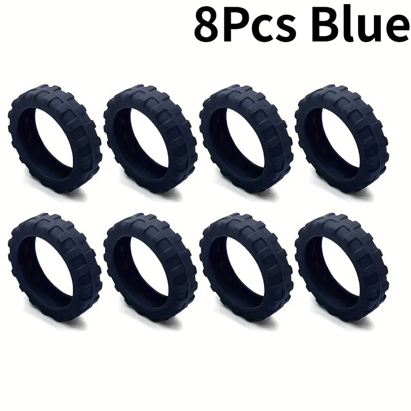 8pcs/set Silicone Luggage Wheel Protective Covers, Scratch Protection Covers for Universal Wheels.Essential Travel Accessorie.