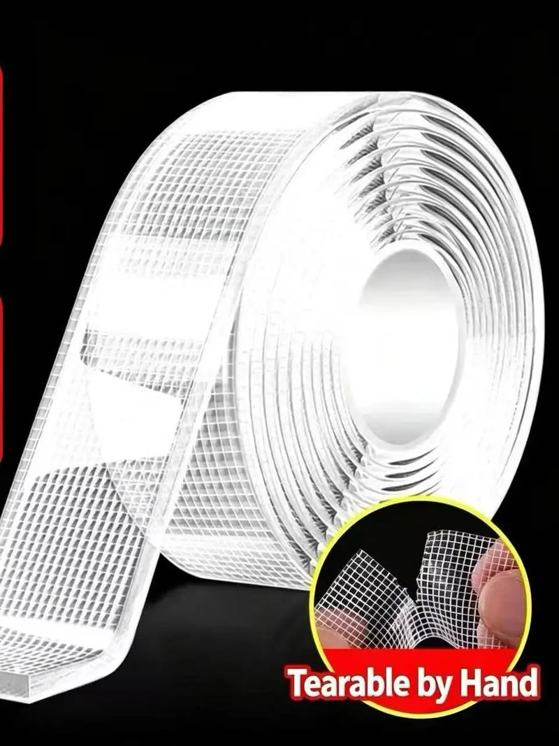 2PCS-Duty Nano Tape Double Sided Transparent Waterproof Adhesive Tape Removable Strong Sticky Mounting Tape for Home Office