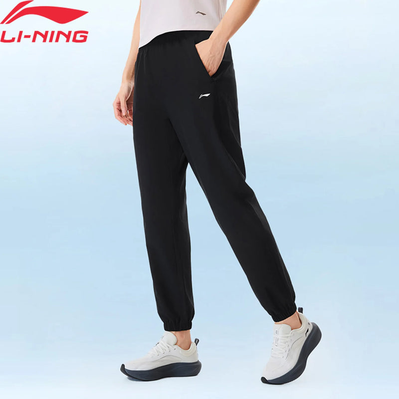 ខោហាត់ប្រាណ Li-Ning សម្រាប់នារី LN ស្ងួតលឿន 86% Polyester 14% Elastane ធម្មតា ទន់ និងអាចដកដង្ហើមបាន AYKW280