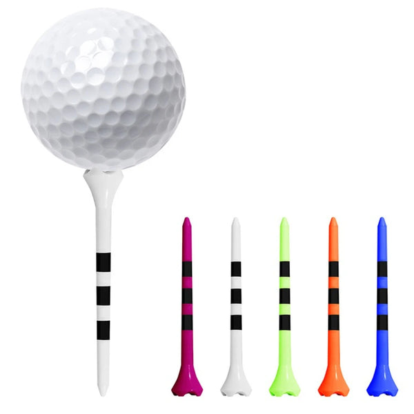 Golf Tees 100pcs 83mm Stripe Scale Precise Kick-off Cup Lightweight Durable High Elasticity Anti Slip Ball Seat TE031