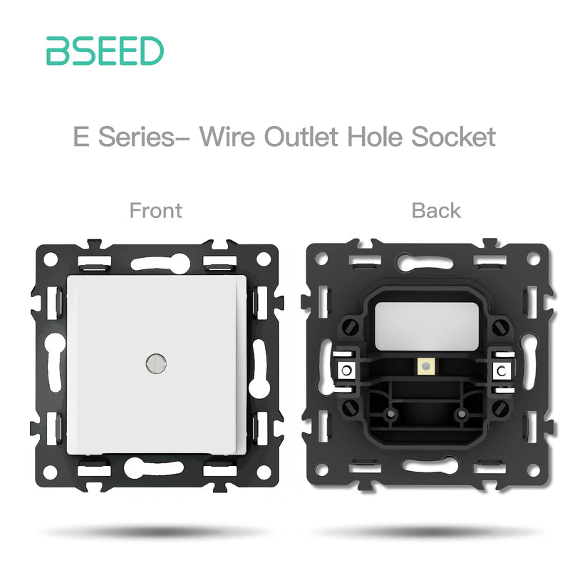 Bseed E Series Outlet Cover with Hole for Cable Exit Pre-Drilled Blank Wall Plate Replacement Faceplate for Switch and Socket