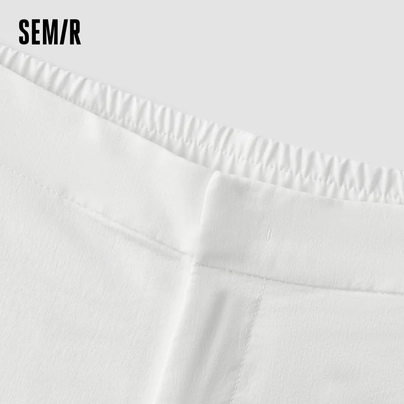 Semir Women Pants Woven 2026 Soft Drape Wide Leg Elastic Waist Commuter Urban Casual Everyday Style Soft Comfortable Daily